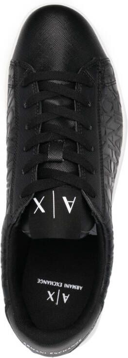 Armani Exchange embossed-logo low-top sneakers Black
