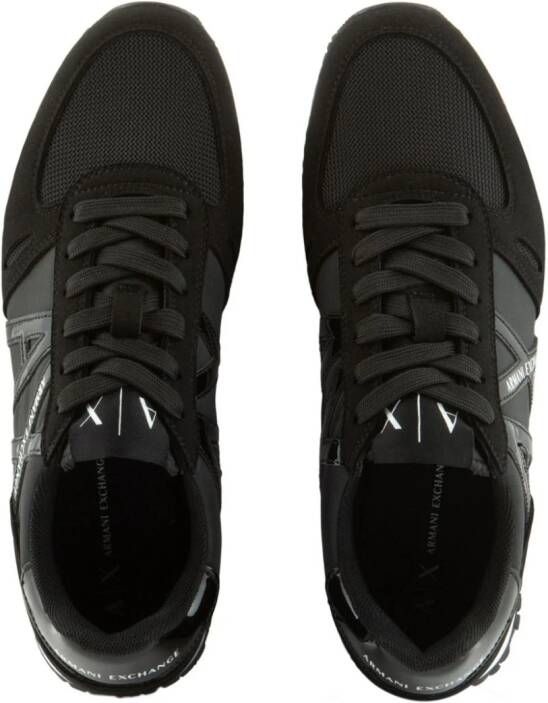 Armani Exchange embossed-logo panelled sneakers Black
