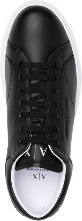 Armani Exchange leather low-top sneakers Black