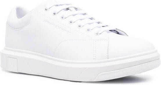 Armani Exchange leather low-top sneakers White