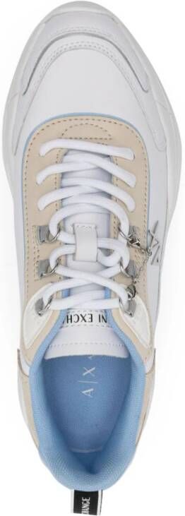 Armani Exchange logo-charm leather sneakers White