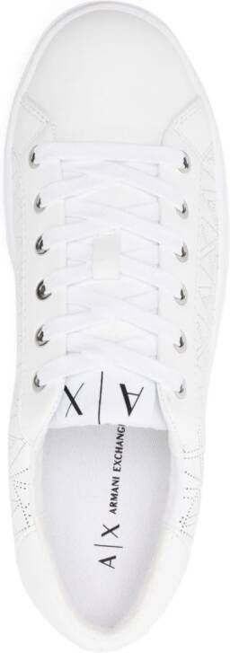 Armani Exchange logo-pattern perforated sneakers White