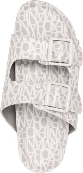 Armani Exchange logo-print flat sandals Grey
