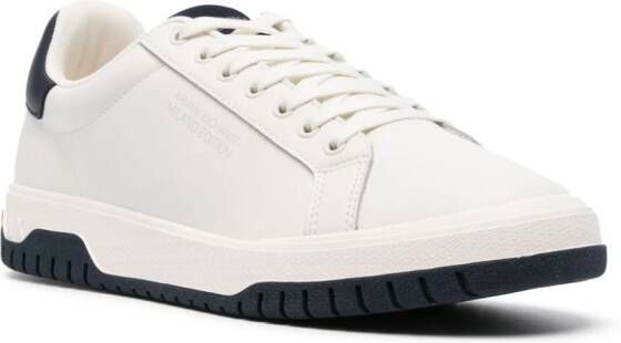 Armani Exchange logo-print leather sneakers White