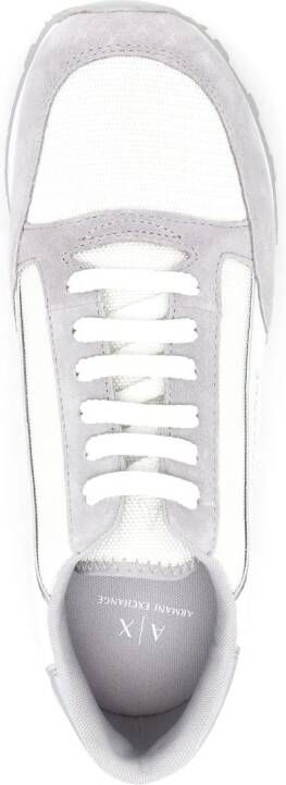 Armani Exchange logo-print panelled sneakers Grey