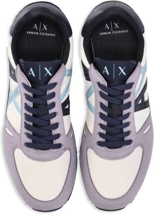 Armani Exchange logo-print panelled sneakers Neutrals