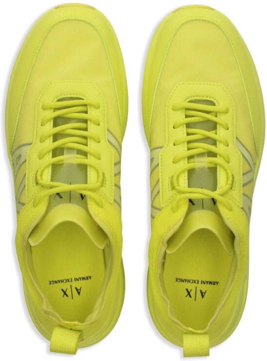 Armani Exchange logo-print panelled sneakers Yellow