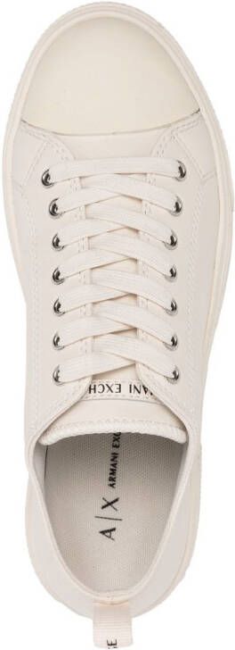 Armani Exchange logo-print platform sneakers White