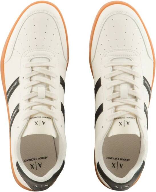 Armani Exchange logo-stripe contrast-sole trainers White