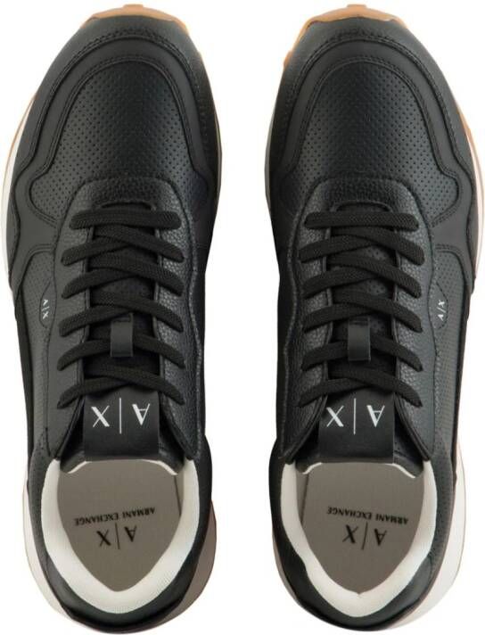 Armani Exchange perforated panelled sneakers Black