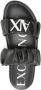 Armani Exchange ruched-detail logo-plaque sandals Black - Thumbnail 4