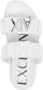 Armani Exchange ruched-detailed logo-plaque slides White - Thumbnail 4