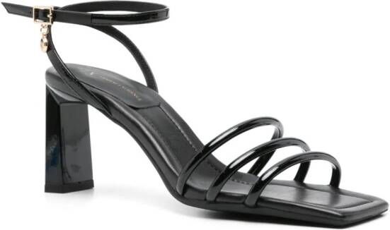 Armani Exchange square-toe strappy sandals Black