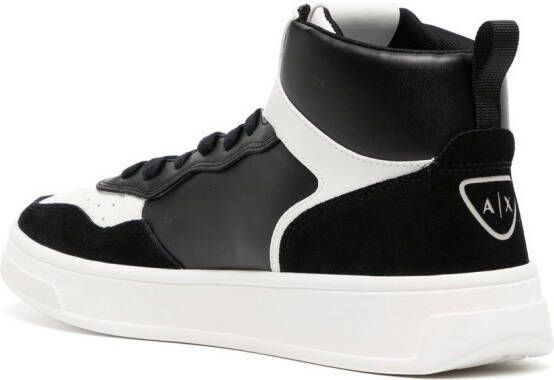 Armani Exchange two-tone high-top sneakers Black