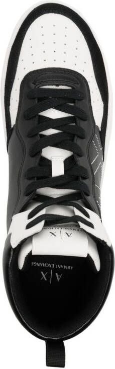 Armani Exchange two-tone high-top sneakers Black