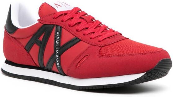 Armani Exchange two-tone logo sneakers Red