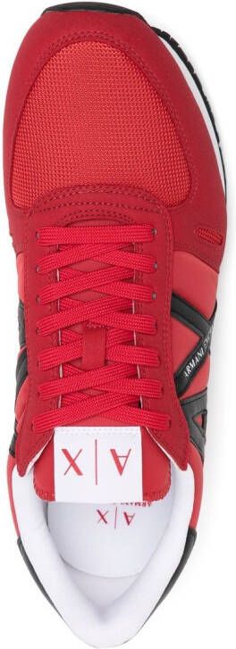 Armani Exchange two-tone logo sneakers Red
