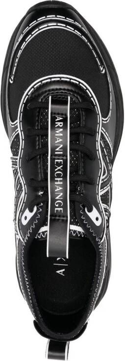 Armani Exchange two-tone slip-on sneakers Black