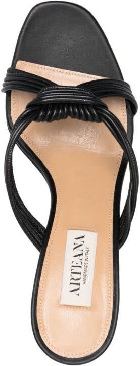 Arteana 85mm knot-detail leather mules Black