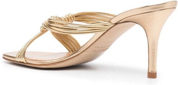 Arteana Capri 75mm metallic mules Gold