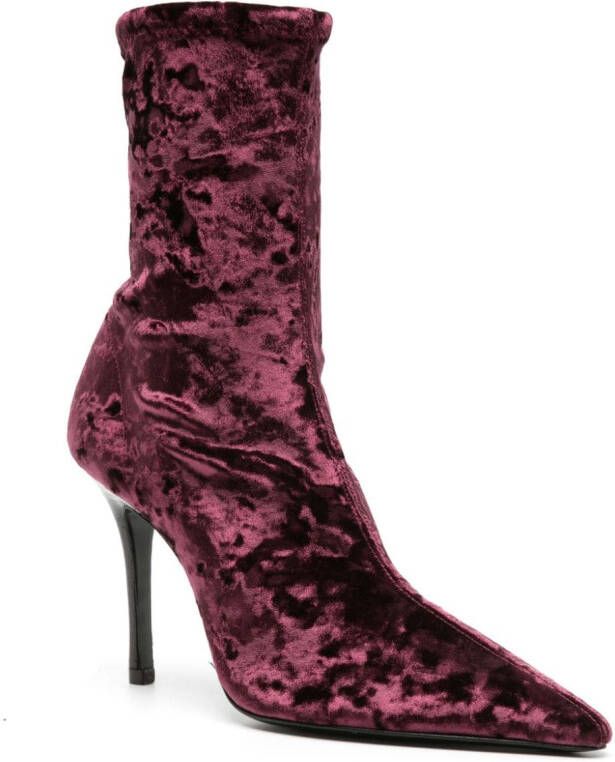 Arteana Corsini 95mm crushed-velvet boots Purple