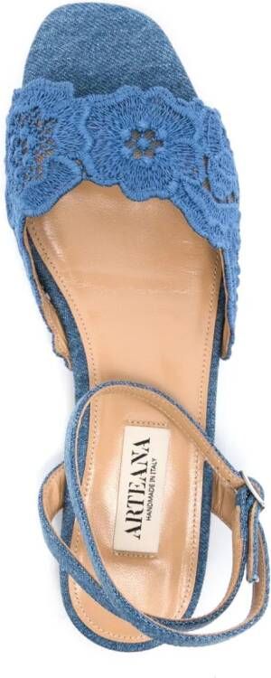 Arteana floral-lace strap sandals Blue