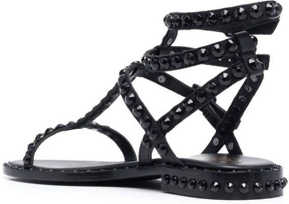 Ash 20mm open-toe studded leather sandals Black