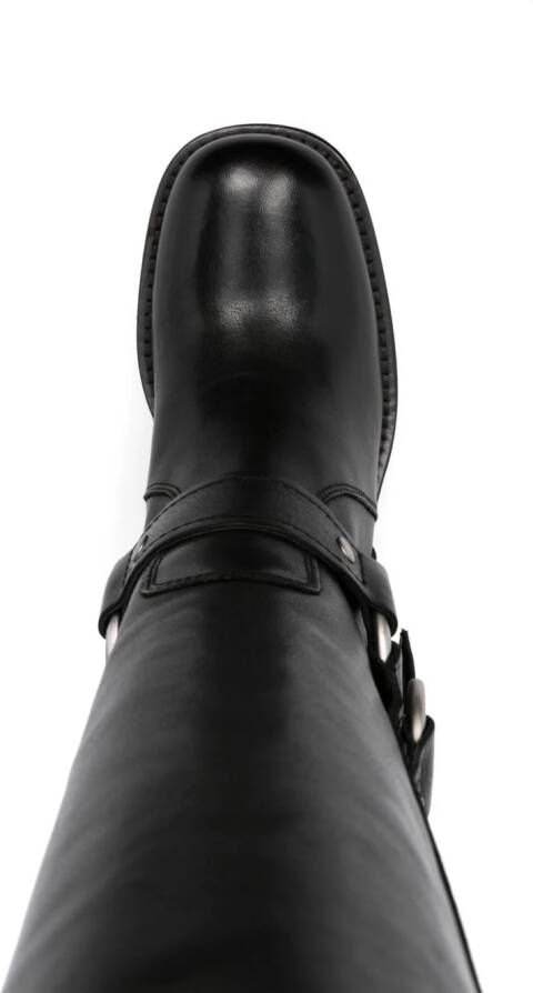 Ash 60mm buckle-detail leather boots Black