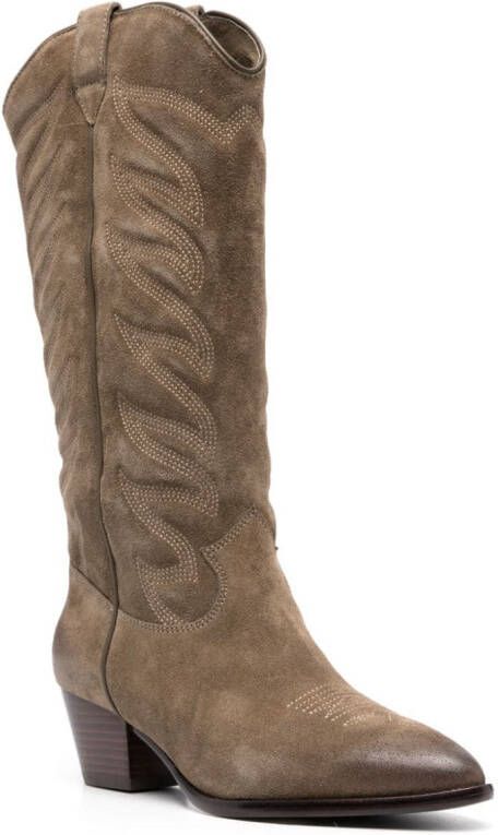 Ash 60mm embroidered suede boots Neutrals