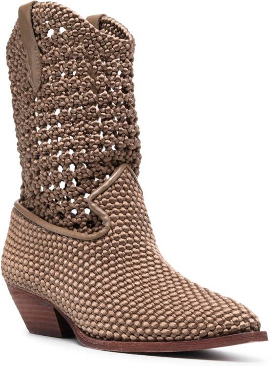 Ash 60mm woven-style boots Brown