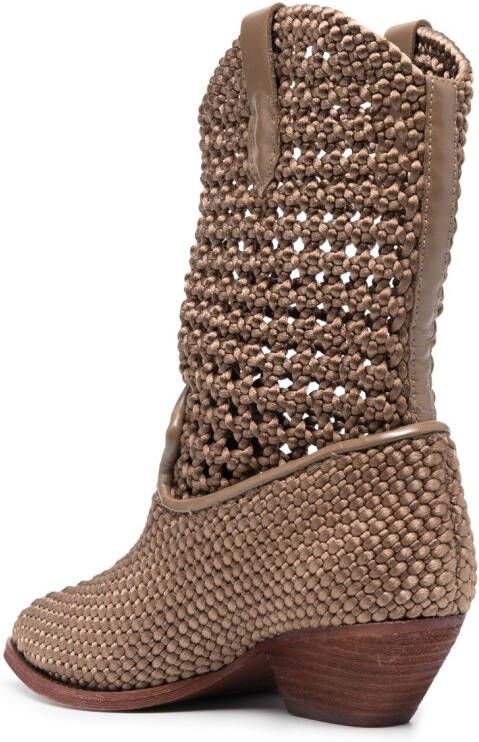 Ash 60mm woven-style boots Brown