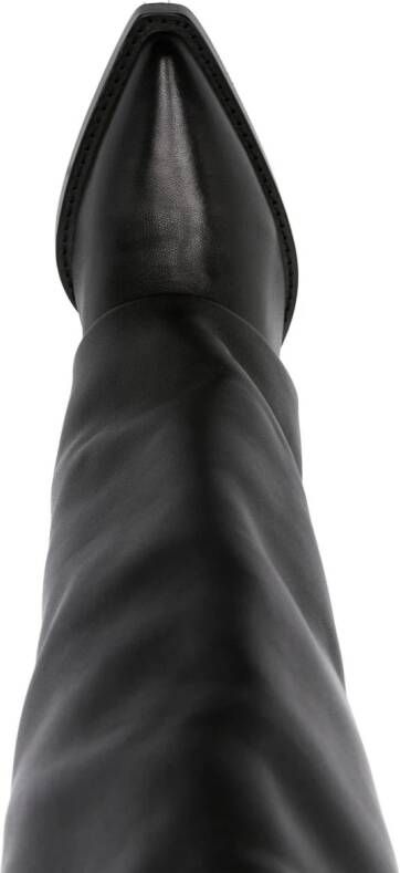Ash 85mm folded-detail leather boots Black