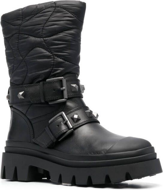 Ash buckle-detail faux leather boots Black