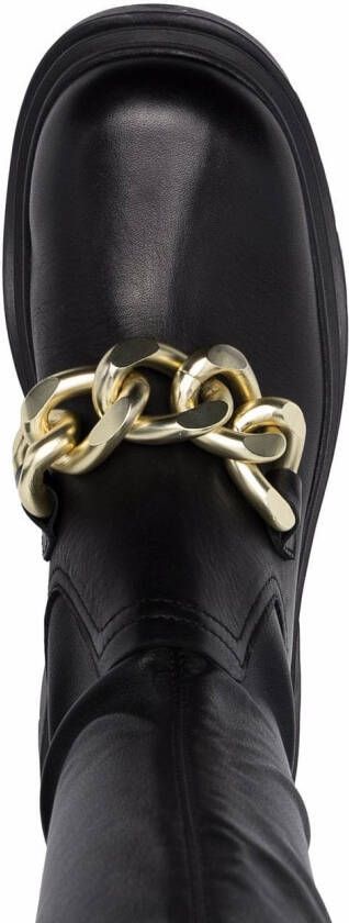 Ash chain-detail knee-high boots Black
