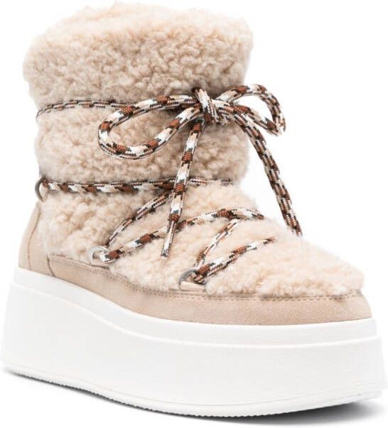 Ash chunky suede lace-up boots Neutrals