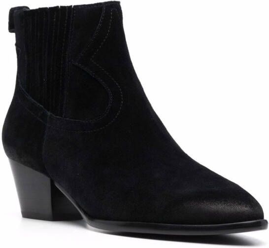 Ash Harper pointed-toe stacked-heel ankle boots Black