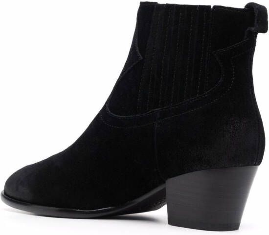 Ash Harper pointed-toe stacked-heel ankle boots Black