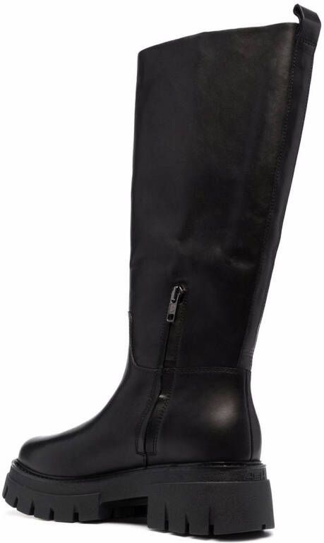Ash Lucky knee-length leather boots Black