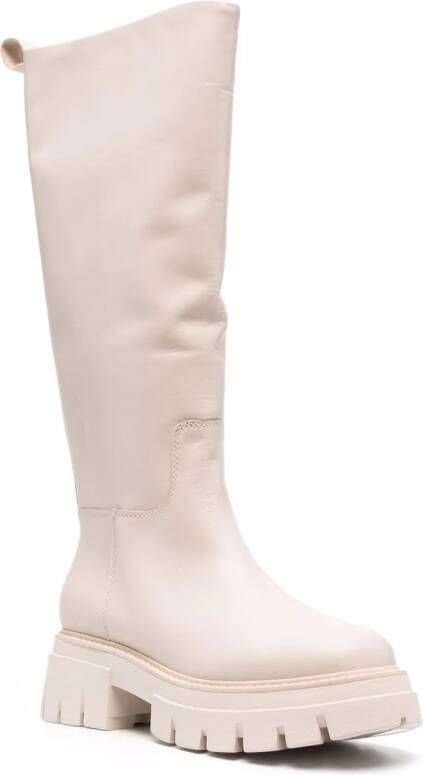 Ash Lucky knee-length leather boots White