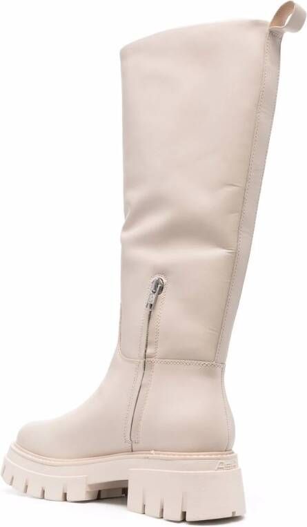 Ash Lucky knee-length leather boots White
