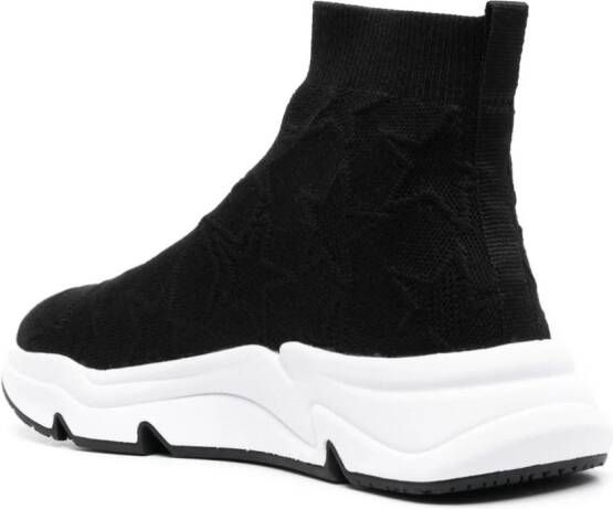 Ash Miss Flower knitted high-top sneakers Black