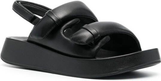 Ash padded-design leather sandals Black