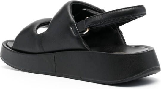 Ash padded-design leather sandals Black