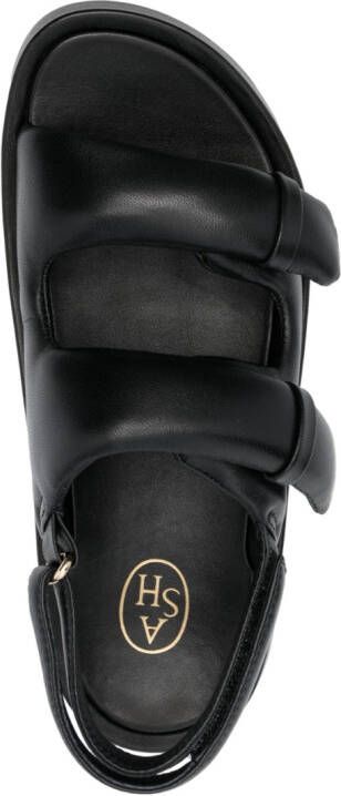 Ash padded-design leather sandals Black