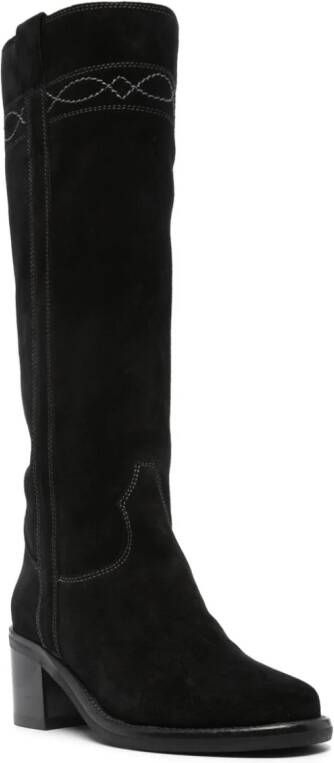 Ash Pam 65mm suede boots Black