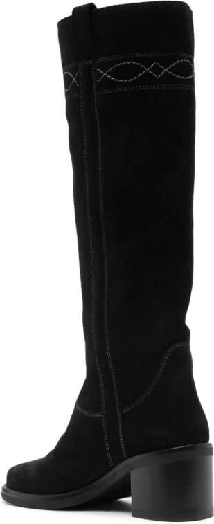 Ash Pam 65mm suede boots Black