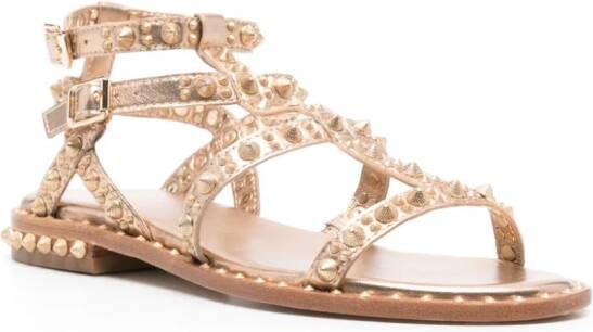 Ash Pepsy stud-embellished sandals Gold