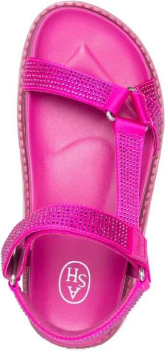 Ash rhinestone flat sandals Pink