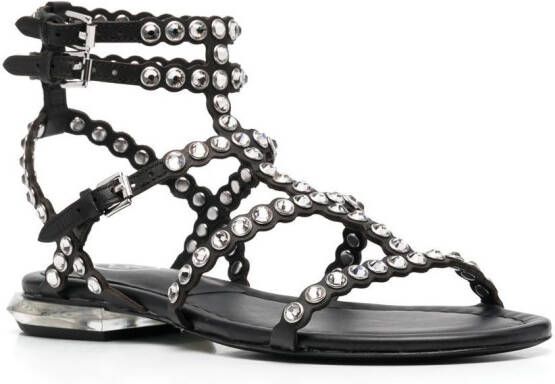 Ash S a crystal-embellished sandals Black