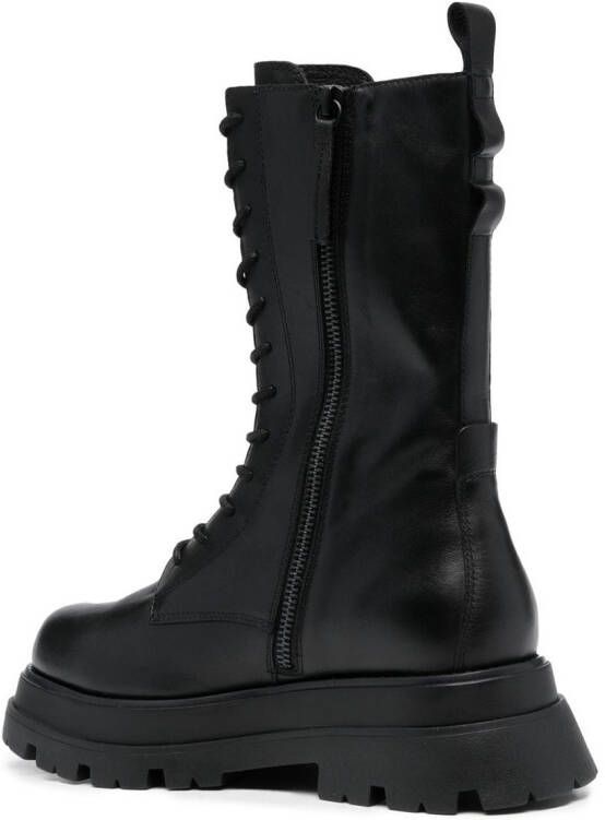 Ash side-zip leather boots Black